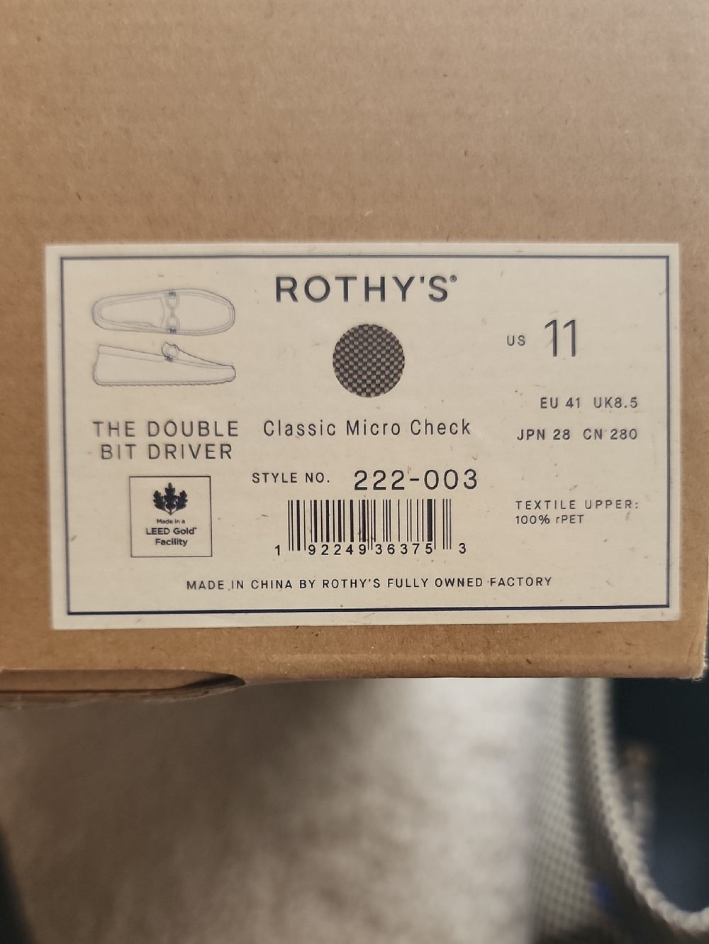 Rothy's Double Bit Diver Classic Micro Check - Picture 7 of 8